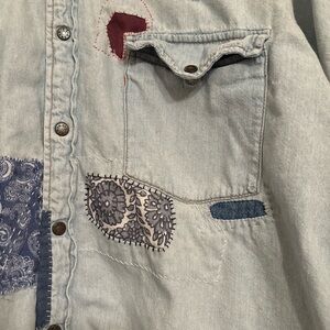 Vintage Levi’s Classic Western Denim Shirt XL XXL Upcycled Kapital RRL Style